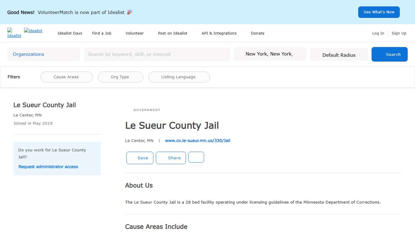 Le Sueur County Jail - Idealist